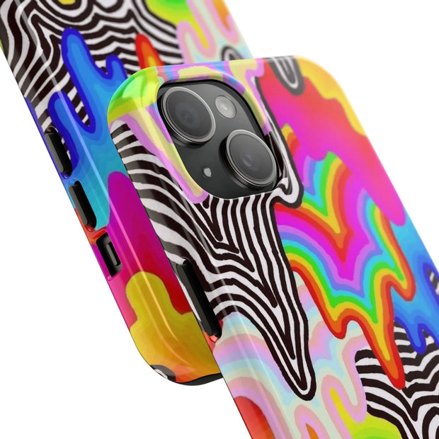 Psychedelic Rainbow Drip Tough Phone Case LavenderCeleste