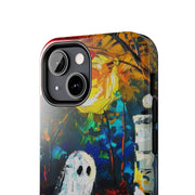 Lonely Ghost Tough Phone Case – Abstract Fall Park Bench Painting