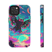 Mothman Tough Phone Case – Psychedelic Neon Cryptid Aesthetic - LavenderCeleste