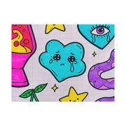 Kawaii Lava Lamp Sad Cloud Snake Matte Canvas Print LavenderCeleste