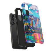 Los Angeles Hollywood Skyline Tough Phone Case – Vibrant Pop Art City Design - LavenderCeleste