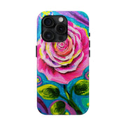 Vibrant Pink Rose Abstract Tough Phone Case LavenderCeleste