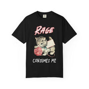 Rage Consumes Me Vintage Cat Comfort Colors Tee LavenderCeleste