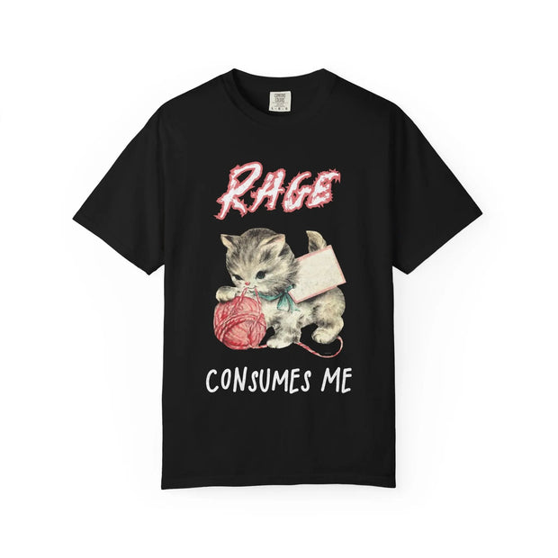 Rage Consumes Me Vintage Cat Comfort Colors Tee LavenderCeleste