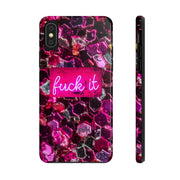 Hot Pink Glitter Neon “Fuck It” Tough Phone Case LavenderCeleste