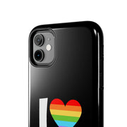 I Love Boys Pride Tough Phone Case – LGBTQ+ Rainbow Heart Design