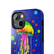 Vibrant Neon Jellyfish Cosmic Sea Tough Phone Case