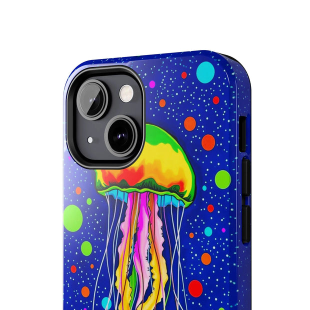 Vibrant Neon Jellyfish Cosmic Sea Tough Phone Case