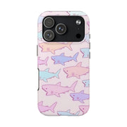Pastel Shark Pattern Tough Phone Case Printify