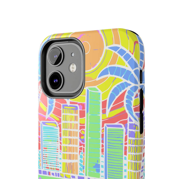 South Beach Miami Mosaic Art Tough Phone Case LavenderCeleste