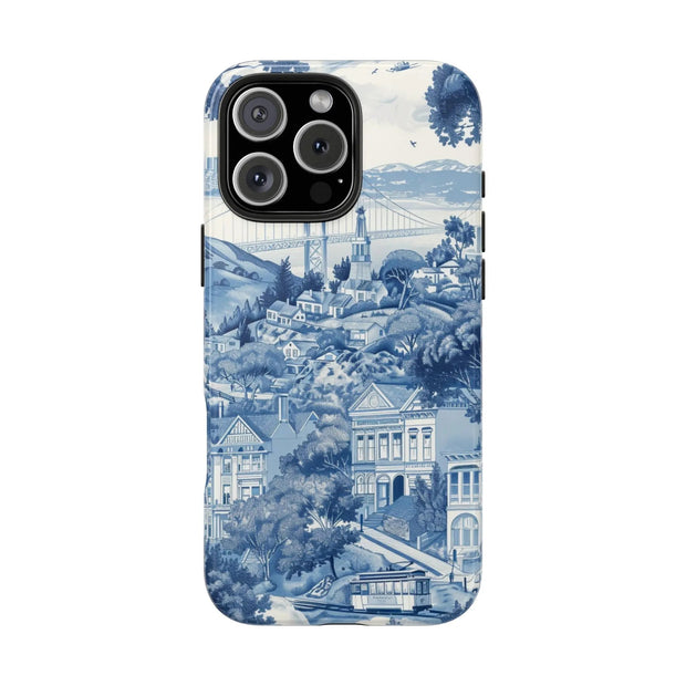 San Francisco Toile de Jouy Scenic Tough Phone Case LavenderCeleste