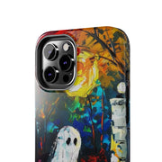Lonely Ghost Tough Phone Case – Abstract Fall Park Bench Painting