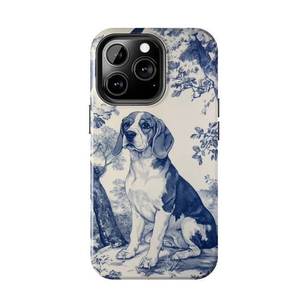 Blue Toile Beagle Country Scenic Tough Phone Case LavenderCeleste