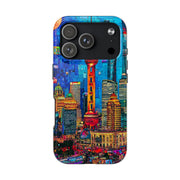 Shanghai Skyline Collage Pop Art Tough Phone Case LavenderCeleste