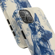 Blue Toile German Shepherd Scenic Tough Phone Case LavenderCeleste
