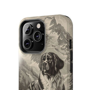 Saint Bernard Toile de Jouy Vintage Tough Phone Case LavenderCeleste