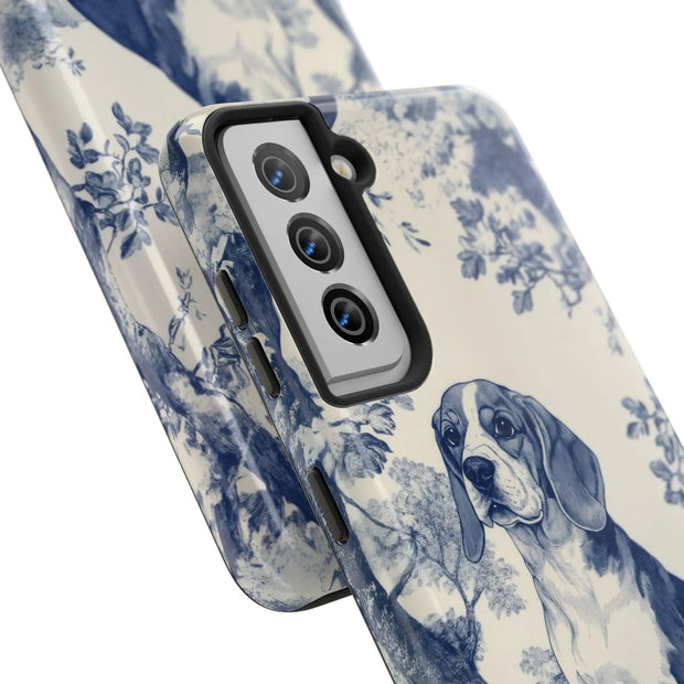 Blue Toile Beagle Country Scenic Tough Phone Case LavenderCeleste