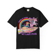 There It Goes My Last Fuck Funny Unicorn Comfort Colors Tee LavenderCeleste