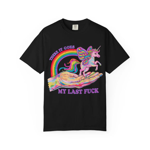 There It Goes My Last Fuck Funny Unicorn Comfort Colors Tee LavenderCeleste