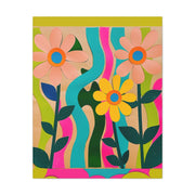 Groovy Paper Cut Flower Matte Canvas Art Printify