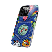 Retro Kidcore Denim Patch Tough Phone Case LavenderCeleste
