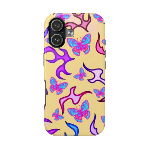 Y2K Butterfly Flames Retro Tough Phone Case LavenderCeleste