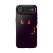 Neon Devil Eyes Tough Phone Case – Minimal Dark Glow Aesthetic Printify