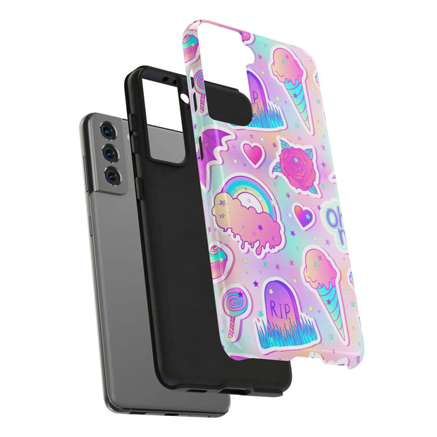 Pastel Goth Kawaii Graveyard Tough Phone Case LavenderCeleste