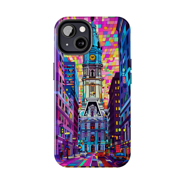 Philadelphia Pop Art Skyline Tough Phone Case LavenderCeleste