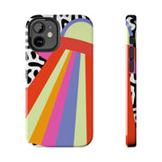 Retro Mod UFO Rainbow Beam Tough Phone Case LavenderCeleste