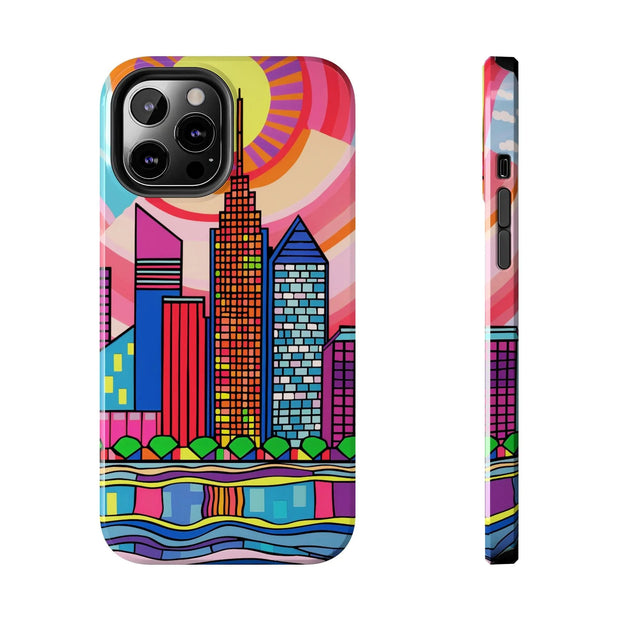Tulsa Oklahoma Retro Pop Skyline Tough Phone Case LavenderCeleste