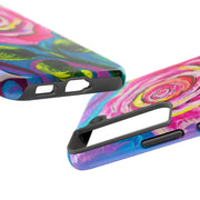 Vibrant Pink Rose Abstract Tough Phone Case LavenderCeleste
