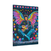 Psychedelic Guitar Angel Matte Canvas Art LavenderCeleste