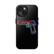 Neon Rainbow Gun Tough Phone Case – Bold Retro Vaporwave Aesthetic Printify