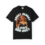 Sassy Classy & A Bit Bad-Assy Retro Pinup Tee LavenderCeleste