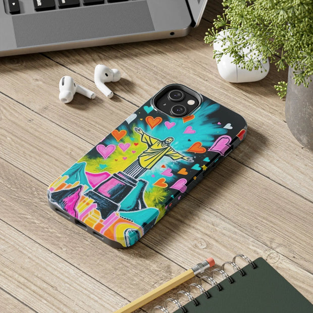 Rio de Janeiro Neon Pop Art Tough Phone Case LavenderCeleste