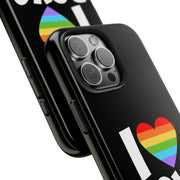 I Love Boys Pride Tough Phone Case – LGBTQ+ Rainbow Heart Design