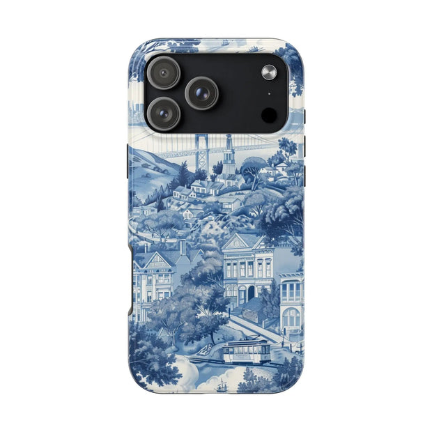 San Francisco Toile de Jouy Scenic Tough Phone Case LavenderCeleste