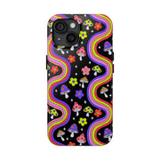 Groovy Mushroom Rainbow Tough Phone Case LavenderCeleste