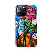 January Carnation Stained Glass Birth Flower Tough Phone Case