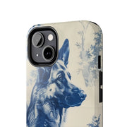 Blue Toile German Shepherd Scenic Tough Phone Case LavenderCeleste