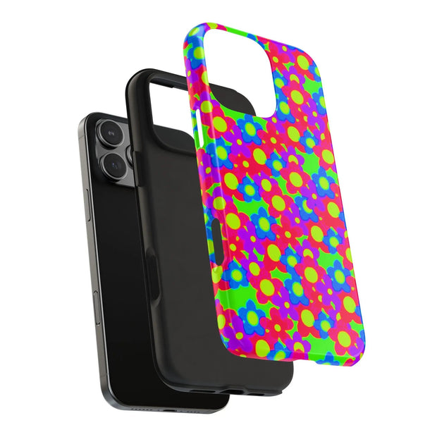 Retro Kawaii Bright Floral Pattern Tough Phone Case