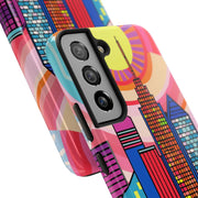 Tulsa Oklahoma Retro Pop Skyline Tough Phone Case LavenderCeleste