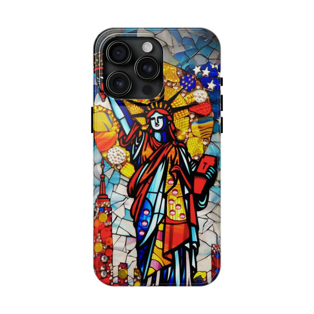 Statue of Liberty Mosaic Art Tough Phone Case LavenderCeleste