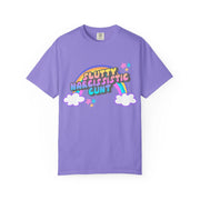 Slutty Narcissistic Cunt Rainbow Typography Comfort Colors Tee LavenderCeleste