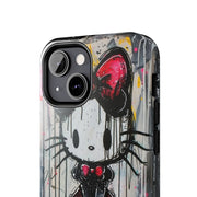 Goth Bow Cat Graffiti Pop Art Tough Phone Case LavenderCeleste