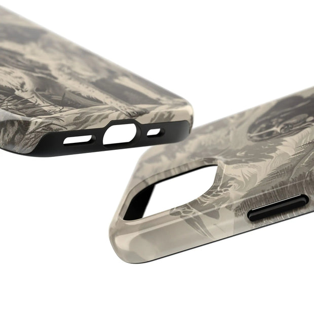 Saint Bernard Toile de Jouy Vintage Tough Phone Case LavenderCeleste