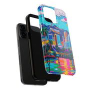 Los Angeles Hollywood Skyline Tough Phone Case – Vibrant Pop Art City Design - LavenderCeleste
