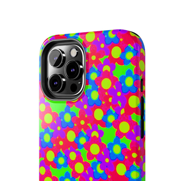 Retro Kawaii Bright Floral Pattern Tough Phone Case