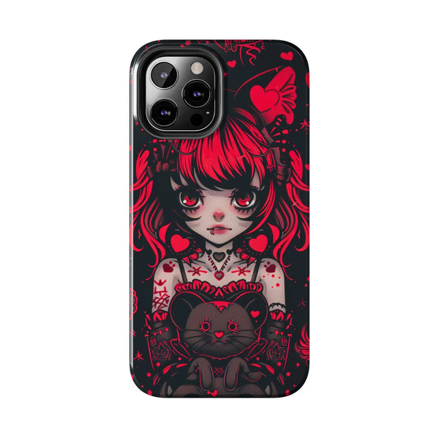 Kawaii Gothpunk Red Heart Tough Phone Case